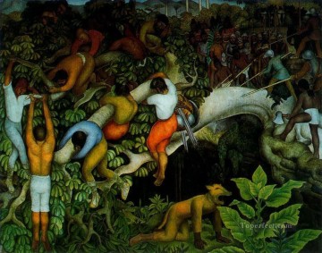 1930年に街に入る ディエゴ・リベラ Oil Paintings